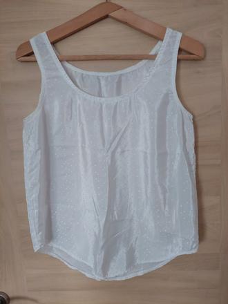 Biele satenove tielko bez rukavov c. m, m