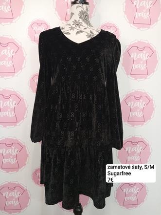 Zamatové vzorované šaty, s
