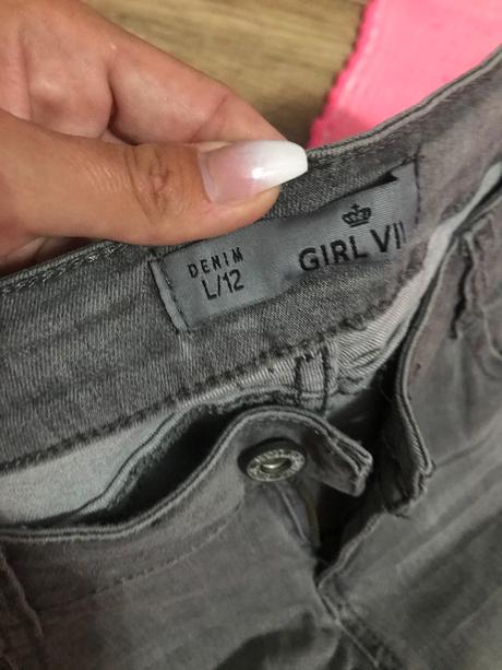 Šedé elasticke rifle, denim,l