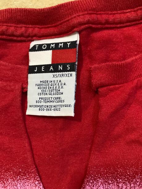 Dámske červené tričko, tommy hilfiger,xs