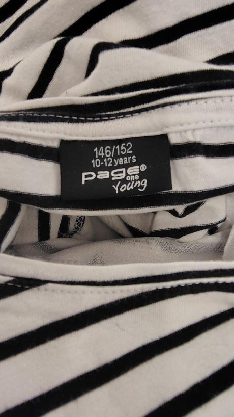 Pásikavé tričko s motýlikmi, page young 146-152 cm, 152