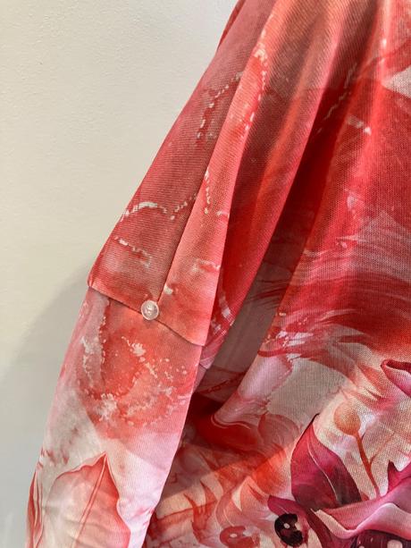 Dámske svetrové tričko kvetované oversize (uni), l / m / s / xl