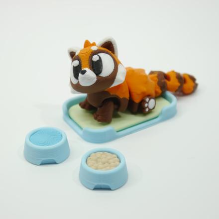 Vreckáčik panda +postieľka, miska s vodou a jedlom, 