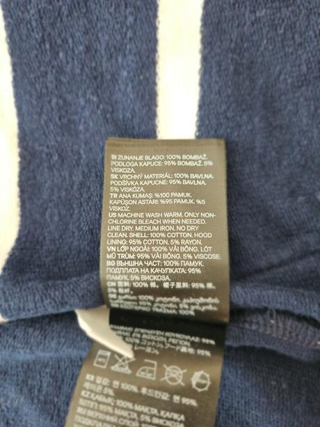 Tenka pruzkova mikina, h&m,116