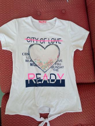 Srdiečkové flitrové tričko, 152