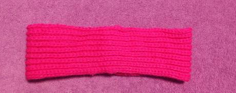 Ružová pletená čelenka, m