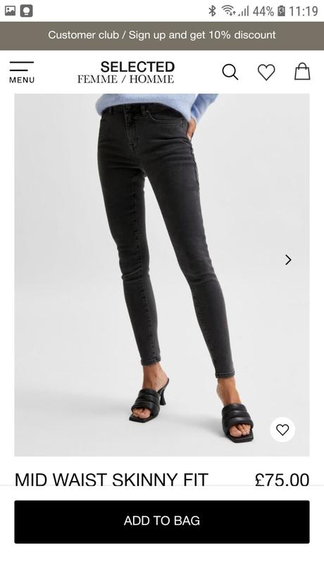 Selected femme skinny jeans s vyšším pásom, xs