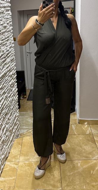 Khaki overal s ozdobami zn. pietro filipi originál, pietro filipi,40