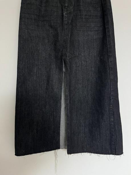 Riflová denim dlhá maxi sukňa s rozparkom, reserved,m