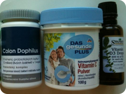 Probiotiká pre dospelých, čistý práškový vitamín C a vitamín D v olivovom oleji Probiotiká pre dospelých, čistý práškový vitamín C a vitamín D v olivovom oleji