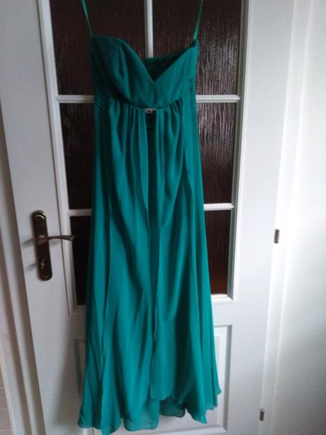 Smaragdovozelené spoločenské šaty veľ.38, 38