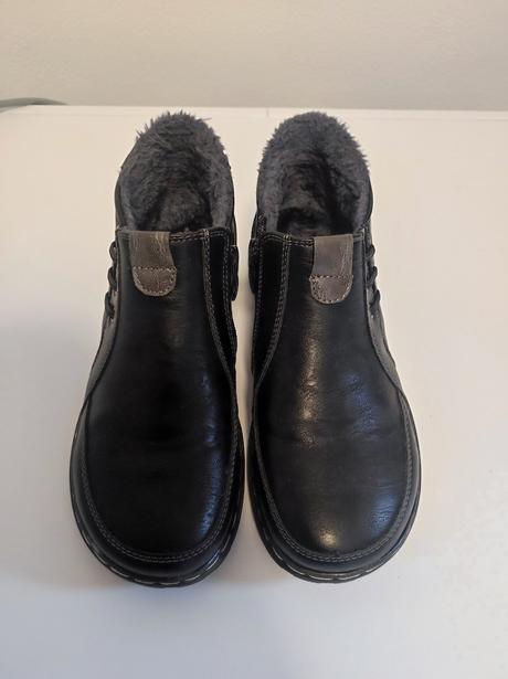 Kožené poltopánky s kožušinou, 37