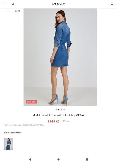 Košeľové riflové šaty, orsay,38