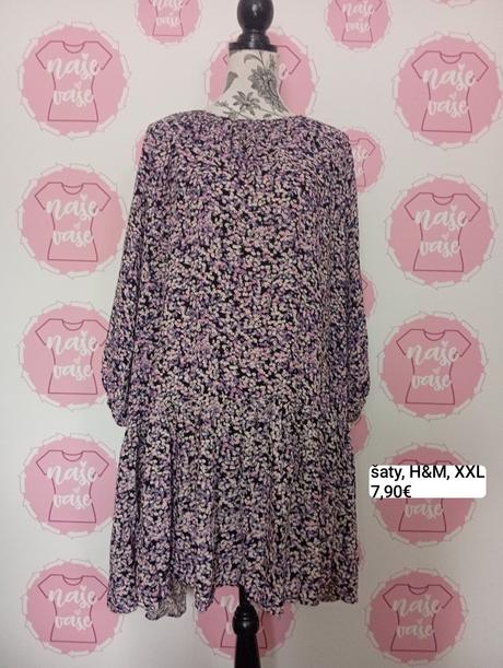 Kvietkované viskozove šaty, h&m,xxl
