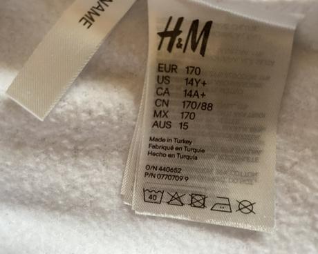 Teplá bavlnená mikina h&m s aplikáciou v. 170, h&m,170