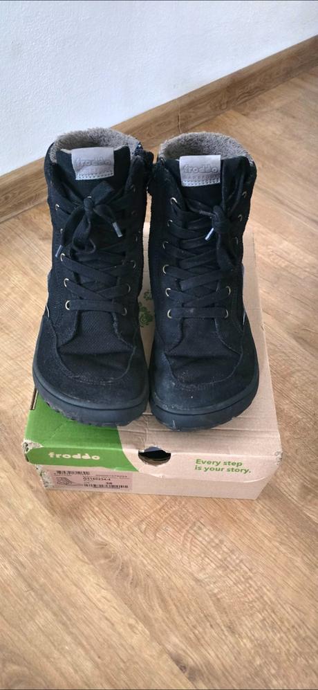 Barefoot zimné topánky froddo - wool tex grow blac, froddo,38