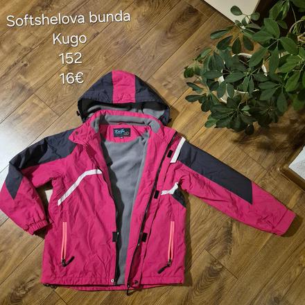 Turistická teplejšia bunda softshelova, kugo,152