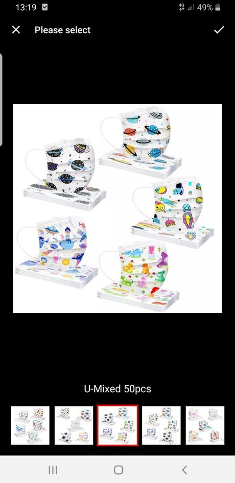 Rúška 50kusov cena 18 eur, 