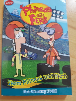 Kniha v nemčine-napínavé príbehy finesa a ferba, 