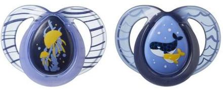 Tommee tippee cumlík c2n silikón night 6-18m, 2 ks, tommee tippee
