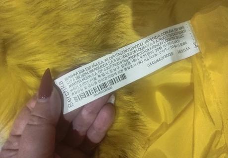 Žltý umelý kožuštek bershka veľ. m, bershka,m