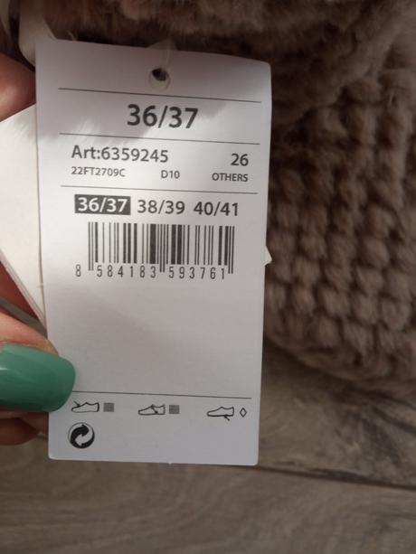 Zateplené vysoké papuče, 36 / 37