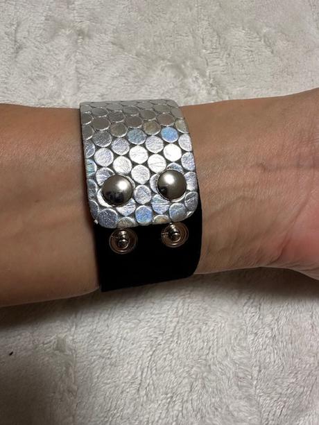 Kožený náramok čierno-strieborný cango & rinaldi, 