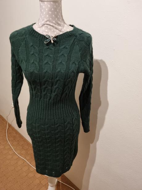 Tmavozelené pletené šatičky veľ. 36, 36