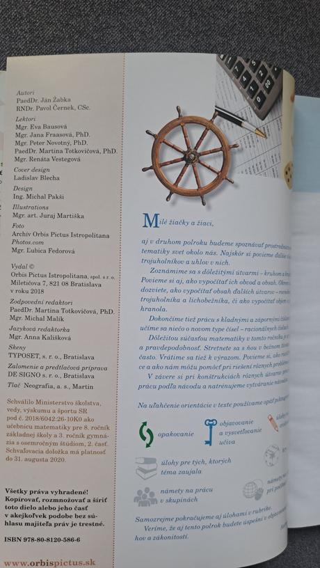 Matematika 1. a 2. časť, učebnica pre 8. ročník zš,