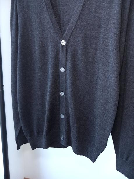 Sivý vlnený kardigán christian berg l/oversize, l