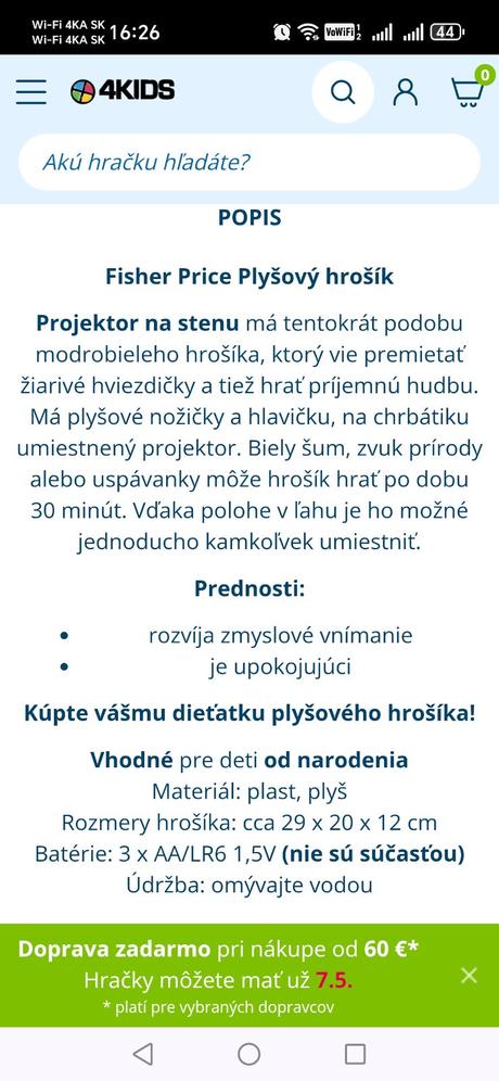 Hrošík fischer price, 