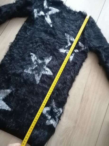 Dlhý chlpatý sveter guess s hviezdami, guess,128