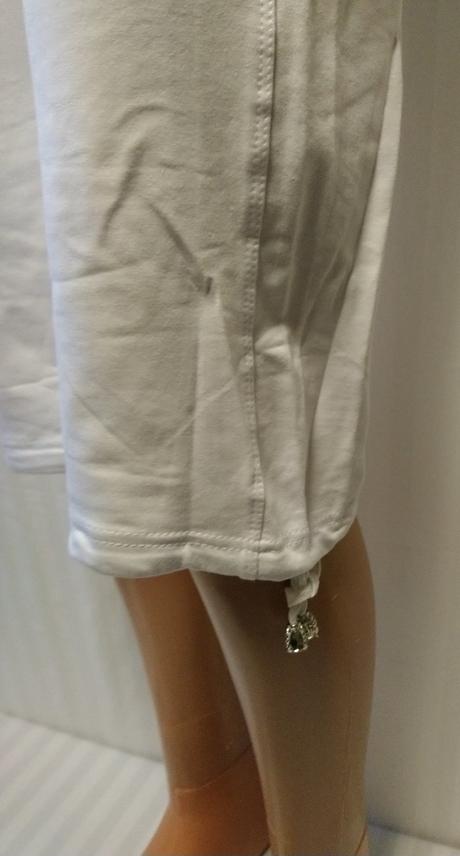 Dámske biele elastické trištvrťáky, kleopatra, m, m