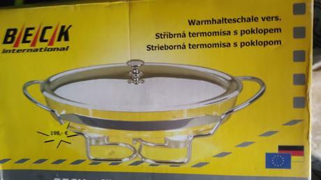 Servirovacia sklenena misa s ohrevom na 2 sviecky, 