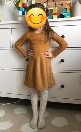 Zlaté bavlnené šaty molo 98/104, 104