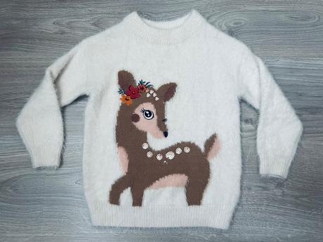 Chlpatý svetrík so srnkou c&a 116, c&a,116