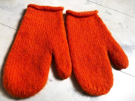 Luxusné mohérové rukavice, fishbone,l