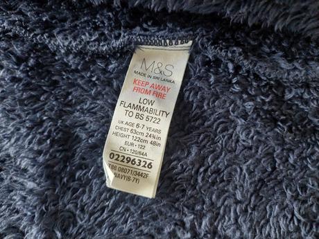 Flaušový modrý župan veľ.122, marks & spencer,122