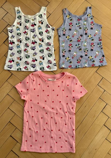 2 babské tielka eu104 za 2eur plus zadarmo tričko, disney,104