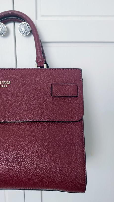 Kožená bordová kabelka guess, guess