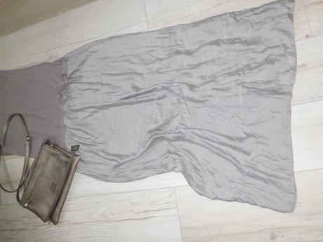 Šaty pružné šedo strieborné,36/38, tom tailor,38