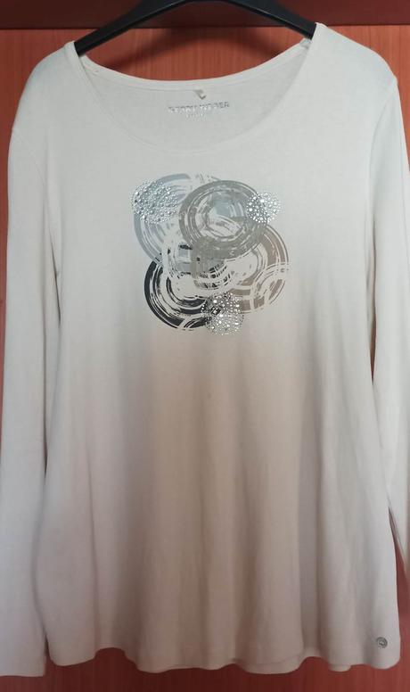 Smotanový pulóver s  kamienkovou aplikáciou, gerry weber,44