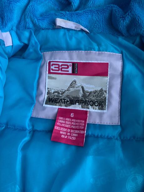 Kvalitná zimná dievčenská lyžiarska vetrovka, 122