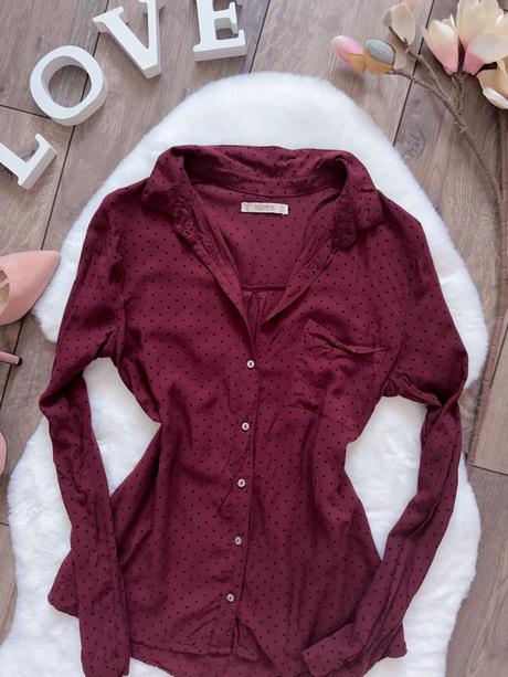 Burgundy košeľa pull&bear, pull&bear,s