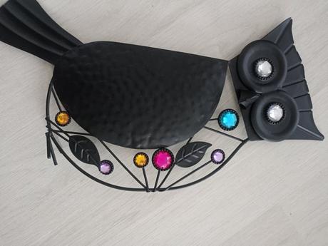 Dekorácia, sovy/kovove, 