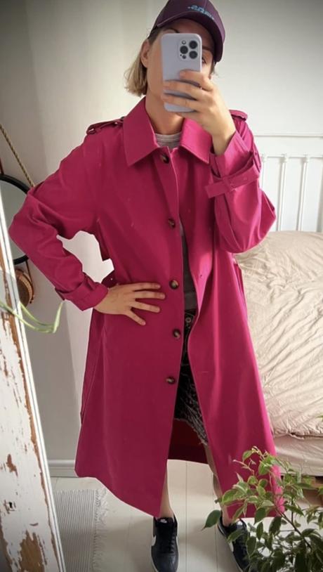 Ružový trenčkot only vel s dlhý, only,s