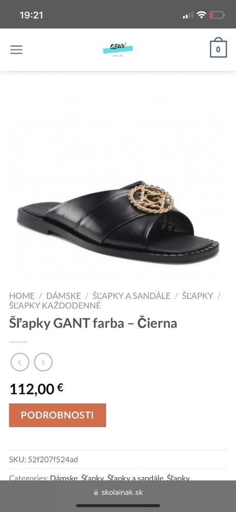 Šlapky gant, gant,37