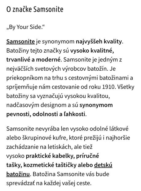 Samsonite detsky kufor, samsonite