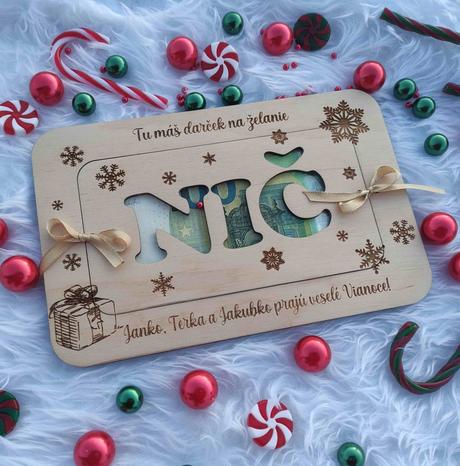 Vianočné nič - obálka na peniaze,