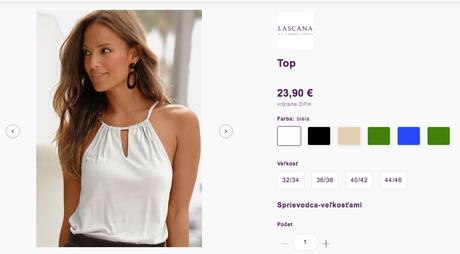 Lascana biely top vel.32-34/xs, 32 / 34 / xs